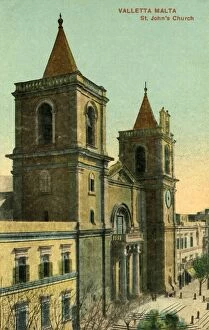 Girolamo Gallery: Valetta Malta - St. Johns Church, c1918-c1939. Creator: Unknown