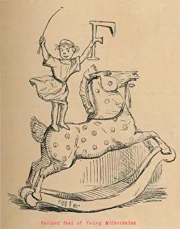 Balancing Act Gallery: Valiant feat of Young Mithridates, 1852. Artist: John Leech
