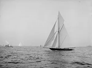 Regatta Prints: Valkyrie rounding outer mark Oct. 5, 1893, 1893 Oct 5. Creator: Unknown