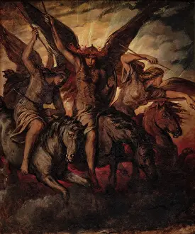 The Valkyrie Prints: Valkyries, 1871. Creator: Jerichau-Baumann, Elisabeth (1819-1881)