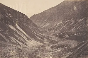Pyrenees Prints: Vallee et chapelle d Heas, St-Sauveur, 1853. Creator: Joseph Vigier