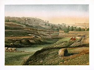 W Dickens Gallery: The Valley and Lower Pool of Gihon, Jerusalem, c1870. Artist: W Dickens