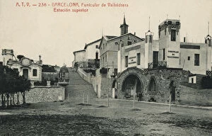 Images Dated 4th June 2012: Vallvidrera Funicular, upper station, photograph of 1915, edited by ATV postcard