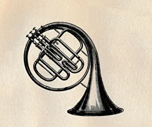 Musical Educator Prints: Valve Horn, 1895. Creator: Unknown