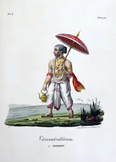 Umbrella Prints: Vamanavataram (dwarf), 1828. Artist: Marlet et Cie