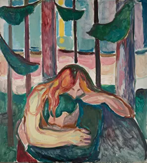 Discovery of Witches Gallery: The Vampire in the Forest. Artist: Munch, Edvard (1863-1944)