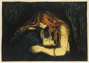 Symbolism Collection: The Vampire II, 1895-1900. Artist: Munch, Edvard (1863-1944)