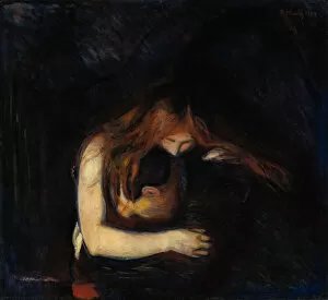 Lovers Gallery: The Vampire (Love and Pain), 1894. Artist: Munch, Edvard (1863-1944)