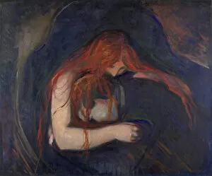 Lovers Gallery: The Vampire (Love and Pain). Artist: Munch, Edvard (1863-1944)