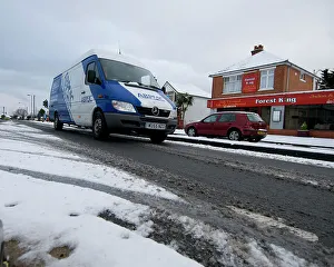 Dangerous Driving Conditions Prints: Van driving in slush, Blackfield 2009