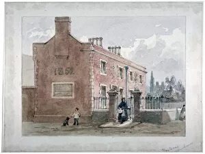 Almshouse Gallery: Van Dun Almshouses, Caxton Street, London, 1852. Artist: James Findlay