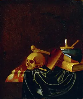 Burned Prints: Vanitas Still Life, 1692. Creator: Francois van Daellen