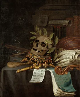 Riche Prints: Vanitas Still Life, 1704. Creator: Collier, Edwaert (1642-1708)