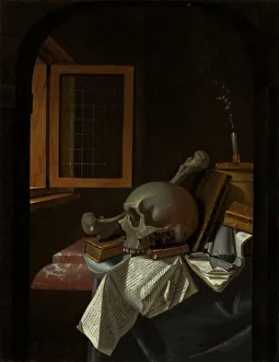 Femur Prints: Vanitas Still Life, c. 1650. Creator: Francois van Daellen