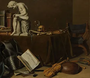 Mandolin Prints: Vanitas Still Life with the Spinario, 1628. Creator: Pieter Claesz