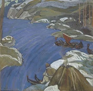 The Varangian Way, 1904. Artist: Roerich, Nicholas (1874-1947) The Varangian Way, 1904. Artist: Roerich, Nicholas (1874-1947)