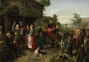 Festivities Prints: A Värend Wedding, 1873. Creator: Bengt Nordenberg