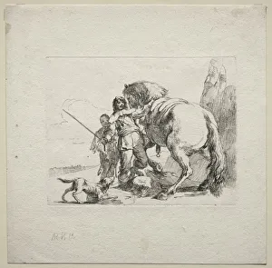 1696 1770 Prints: Various Caprices: The Cavalier Mounting his Horse