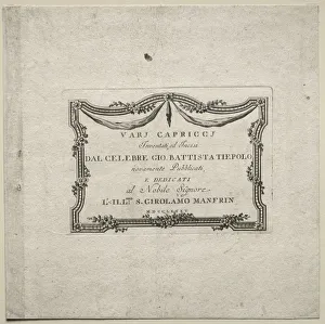 Various Caprices: Title Page, 1785. Creator: Giovanni Battista Tiepolo (Italian, 1696-1770)