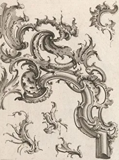 Various Designs for Rocaille Ornaments, Plate 1 from an Untitled Series of