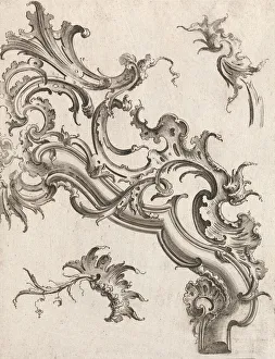 Various Designs for Rocaille Ornaments, Plate 4 from an Untitled Series of