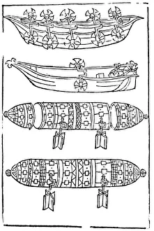 Various forms of paddle boats for use in war, 1483
