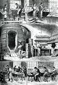 Kiln Gallery: Various pottery processes, c1880