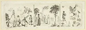 Stilts Prints: Various Sketches, 1800. Creator: Daniel Nikolaus Chodowiecki