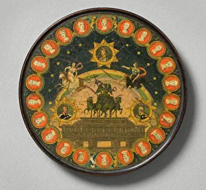 Lacquer Prints: Can of varnish with Brandenburg Gate, 1814. Creator: Anon