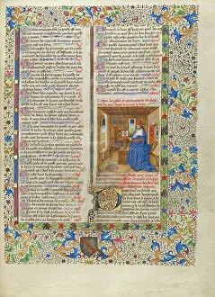 Scrutoire Prints: Varro in His Study; Cite de Dieu, about 1440-1450. Creator: Master of the Oxford Hours