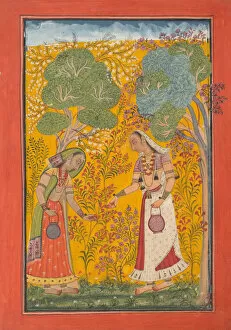 Opaque Watercolor Collection: Vasanti Ragini, Page from a Ragamala Series (Garland of Musical Modes), ca. 1710