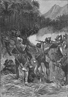 Panama Collection: Vasco Nunez De Balboa fighting his way to the Cordilleras, c1513 (1908)