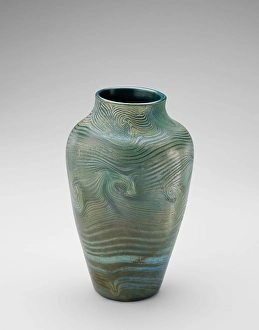 Textured Prints: Vase, about 1892-1901. Creator: Tiffany Glass