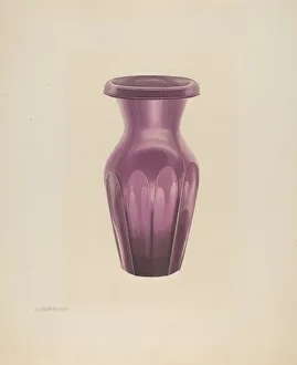 Mauve Prints: Vase, 1935 / 1942. Creator: Isidore Steinberg