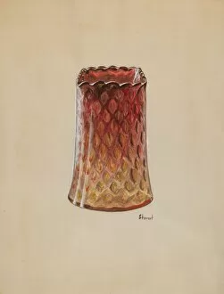 Glassworks Collection: Vase (Amberina), c. 1937. Creator: Robert Stewart