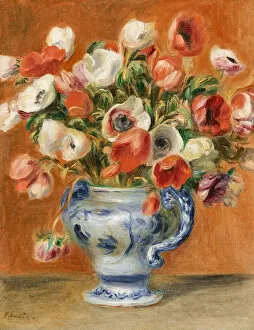 Renoir Gallery: Vase of anemones, 1890. Creator: Renoir, Pierre Auguste (1841-1919)