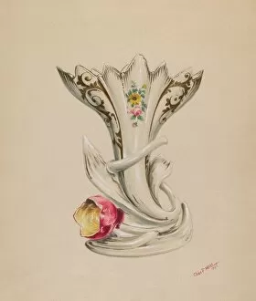 Flower Pot Gallery: Vase, c. 1937. Creator: Charles Moss