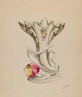 Flower Vase Collection: Vase, c. 1937. Creator: Charles Moss