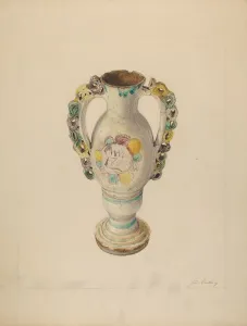 Cutting John Prints: Vase, c. 1941. Creator: John Cutting