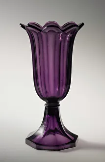 Sandwich Boston Glass Co Prints: Vase, c1845-65. Creator: Boston and Sandwich Glass Company