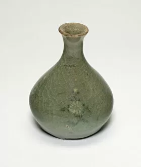 White Background Gallery: Vase with Chrysanthemum Flower Heads, Korea, Goryeo dynasty (918-1392), mid-13th century