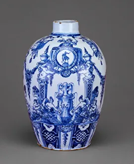 Delftware Prints: Vase, Delft, c. 1690 / 1700. Creator: De Griekesche A