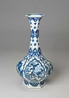 Underglaze Blue Gallery: Vase with Figures, Landscape, and Auspicious Symbols, Qing dynasty