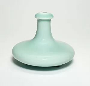 Celadon Gallery: Vase with Flattened Body, Qing dynasty, Yongzheng reign mark (1723-1735)