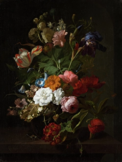 Loss Prints: Vase with Flowers, 1700. Creator: Rachel Ruysch
