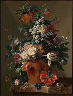 Los Angeles Collection: Vase of Flowers, 1722. Artist: Huysum, Jan, van (1682-1749)
