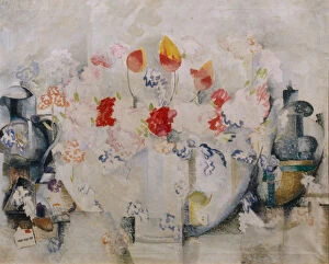 Alexandra Alexandrovna 1882 1949 Gallery: Vase with Flowers. Artist: Exter, Alexandra Alexandrovna (1882-1949)