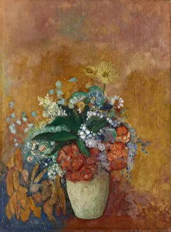 Odilon Redon French Prints: Vase of Flowers, c. 1905. Creator: Odilon Redon (French, 1840-1916)