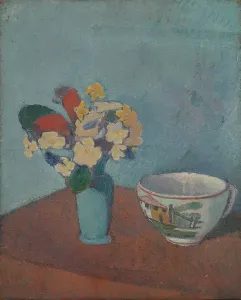 Mile 1868 1941 Prints: Vase with flowers and cup, 1887. Artist: Bernard, Emile (1868-1941)