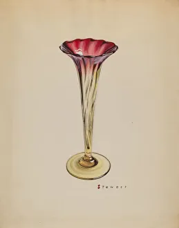 Glasswork Prints: Vase (Morning Glory), c. 1937. Creator: Robert Stewart